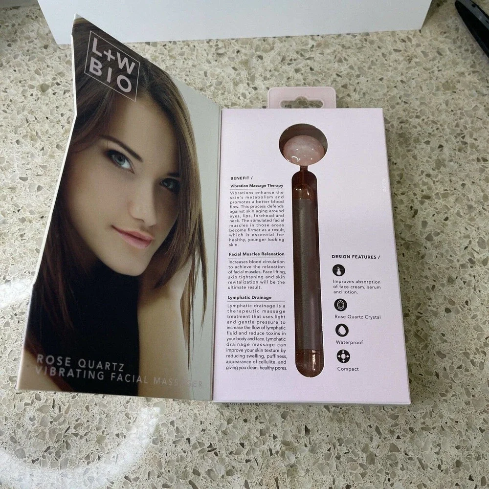 LUXE & WILLOW PHOENIX VIBRATING FACIAL MASSAGER - ROSE QUARTZ‎ (NWB/Sealed)